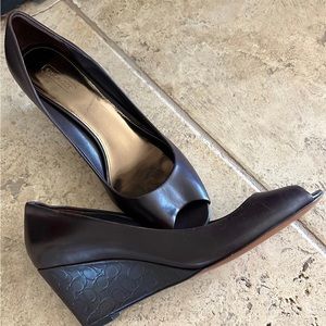 New Coach Peeptoe Wedges